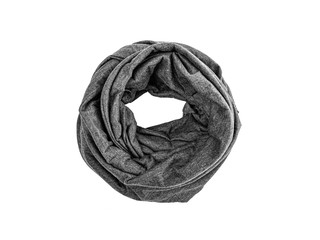 Fototapeta na wymiar Grey scarf insulated on a white.
