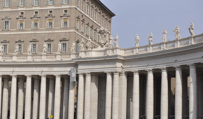 Vatican pillars in square of saint peter