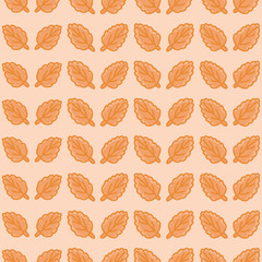 Crenate leaves seamless vector background. Pattern illustration of foliage with scalloped edges.