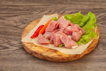 Raw pork meat for cooking