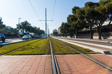Naklejka premium vía tranvía