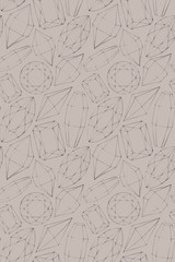 Pattern with precious stones. Crystalline pattern. Seamless diamonds pattern, luxury theme background. Minimalistic background design. The pattern can be used for printing on paper or fabric.