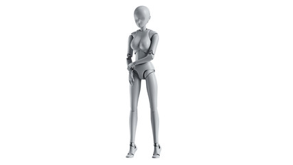 Mannequin female model woman isolated. 3D rendering