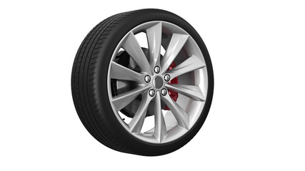 Obraz premium Wheel tyre disk protect car. 3D rendering