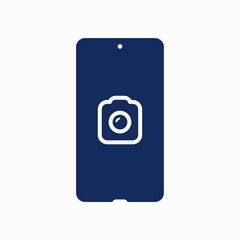 Smartphone camera line vector icon. Photo symbol. Phone lens silhouette icons set for web design. Tablet photographing flat icon for app design. Modern gadget shutter sign minimal flat linear icons
