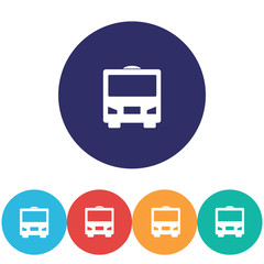 Bus vector icon , lorem ipsum Flat design