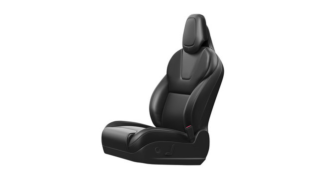 Seat car chair leather automobile. 3D rendering