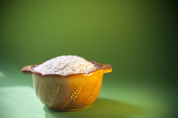 rice in ceramic bowl