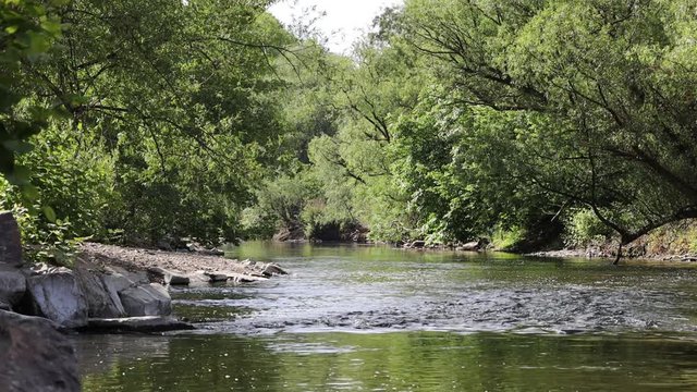 Renaturierter Flussabschnitt der Wupper