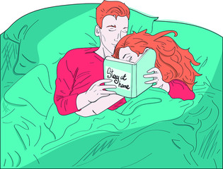 young man with a gift stay at home