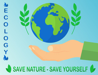 save the planet (ecology) vector illustration
