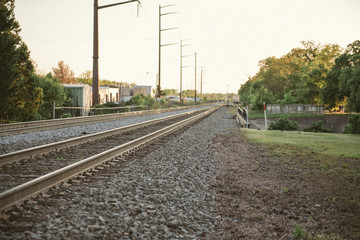 Golden hour train tracks