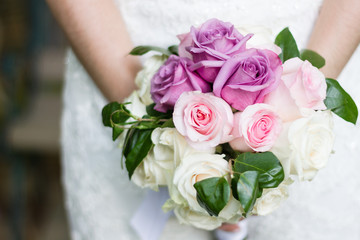 bride holding wedding bouquet