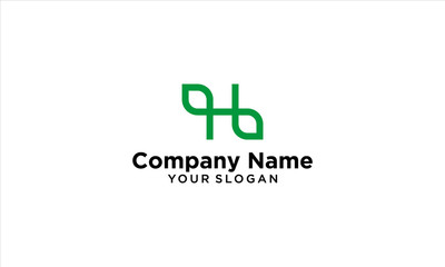 combination leaf and H logo design