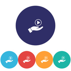 Play vector icon , lorem ipsum Flat design