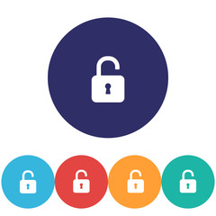 lock symbol on gray background , lorem ipsum Flat design