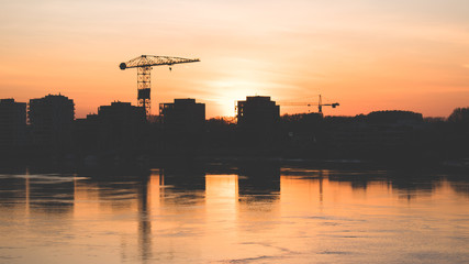 Naturaleza, Edificios, puerto, rio, sombra, minicarro, remoto, animales