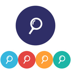 Magnifier with a man vector icon , lorem ipsum Flat design