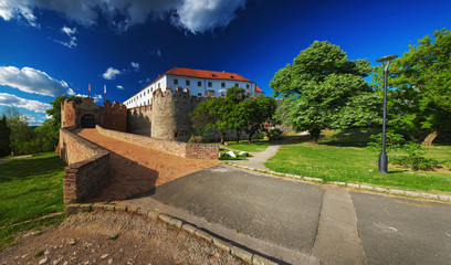 Siklos castle in spring, in Hungary