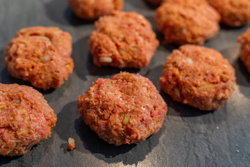Raw chickpeas from cuts prepared for cooking