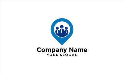 combination location and people logo design