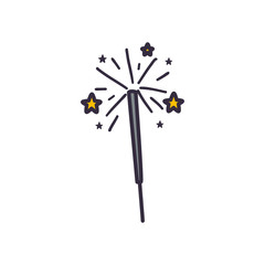 firework with stars fill style icon vector design