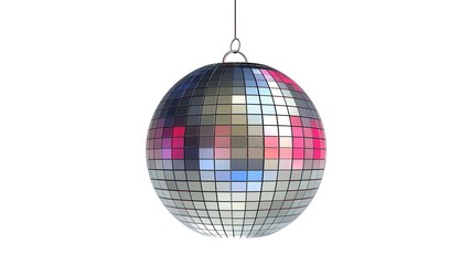 Disco ball isolated on white background. 3D-rendering.