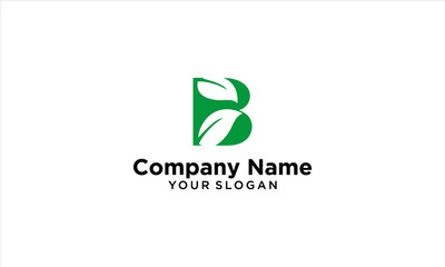 combination leaf and B logo design
