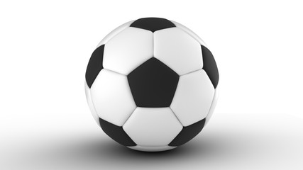 Classical soccer ball isolaed on white background. 3D-rendering.