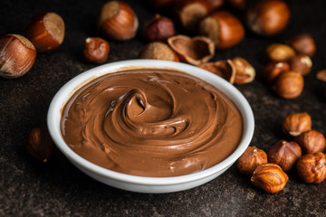 Sweet hazelnut spread. Chocolate cream.
