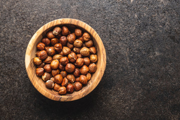 Hazelnuts. Many nuts.