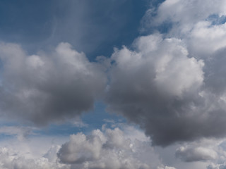 Beautiful various forms clouds in the high sky
