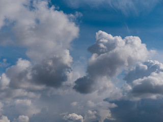 Beautiful various forms clouds in the high sky