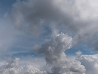 Beautiful various forms clouds in the high sky