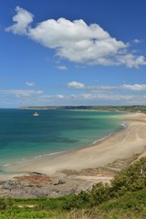 St Ouen's Bay, Jersey, U.K. Natural expance of a beautiful beach in Summer.