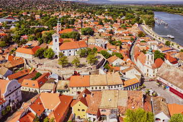 Naklejka premium Szentendre city from the air - Hungary