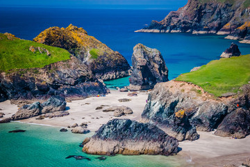 Famous Kynance cove in Cornwall, UK