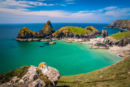 Famous Kynance cove in Cornwall, UK