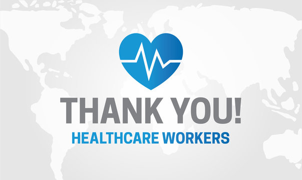 Thank You HealthCare Workers Illustration with Hearth