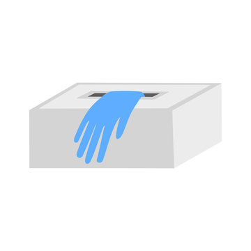 blue disposable gloves in a box