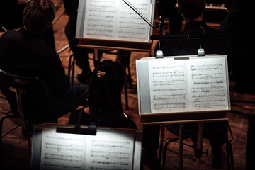 photo of music notes in an orchestra