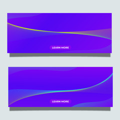 set of gradient web banner template