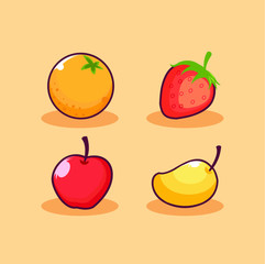 set of fruit icons
