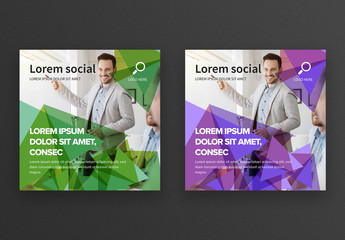2 Social Media Post Layouts with Polygonal Elements