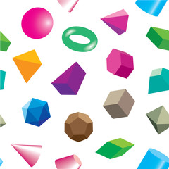 Seamless background of volumetric geometrical shapes