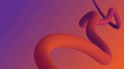 Abstract background with liquid curve shape. Modern 3d composition in purple end red colors for presentation and other