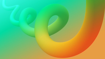 Abstract 3D vibrant color composition with curve shape. Modern colorful background for presentation