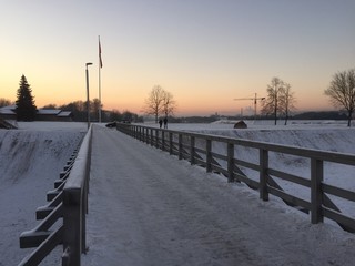 Fototapeta premium Ausserhalb von Kaunas in Litauen im Winter 2015