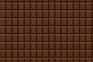 Chocolate bar texture top view background, full frame, pattern,  food background