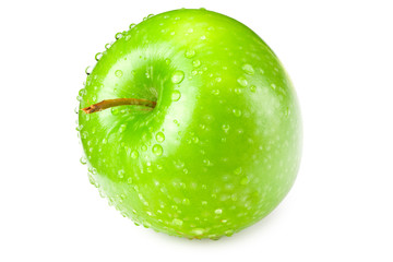 one green apple isolated on white background